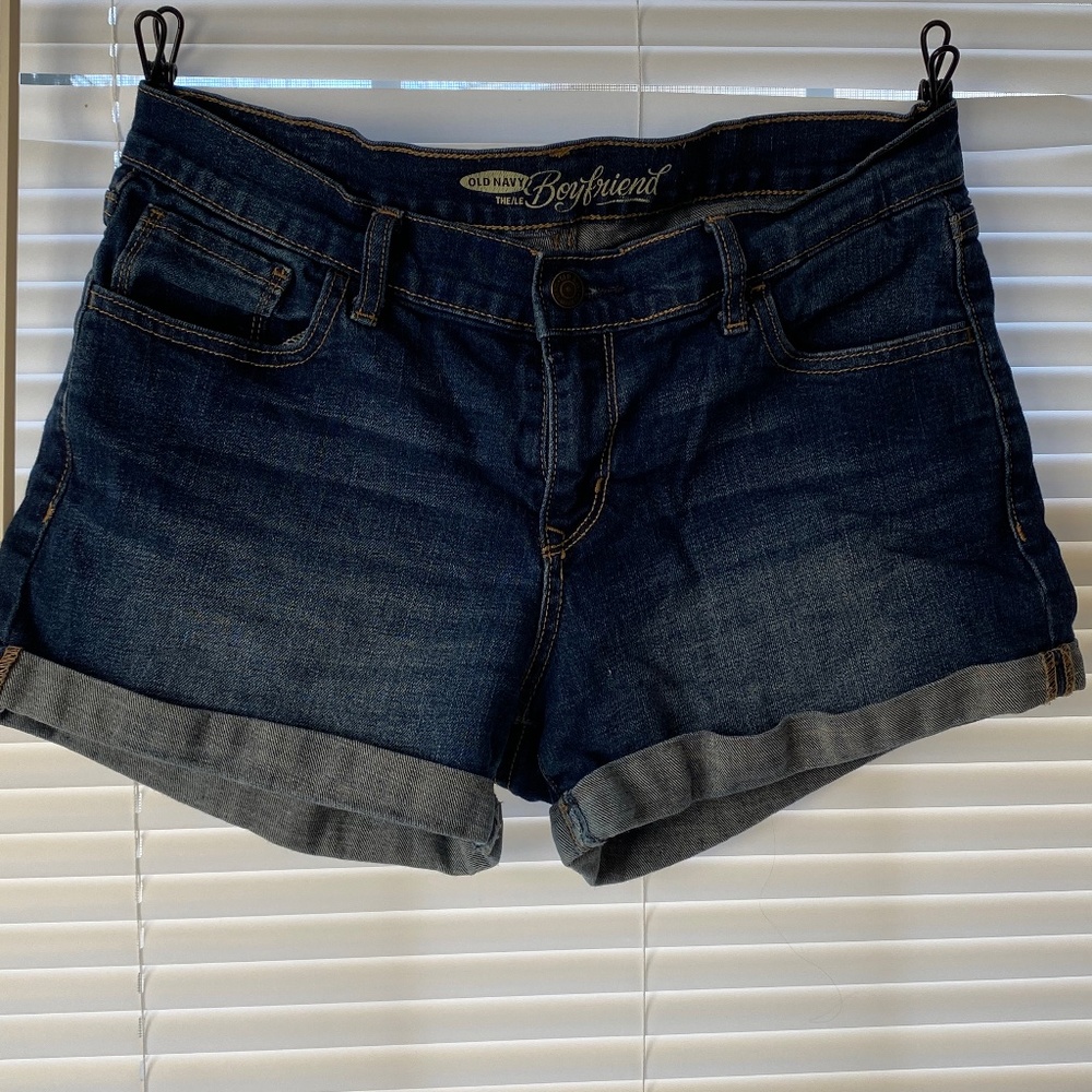 Dark Wash Denim Boyfriend Shorts